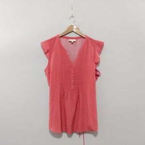 Modcloth Orange Polka Dot Top Size XL